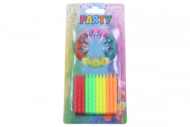 Neon Party Candles Set