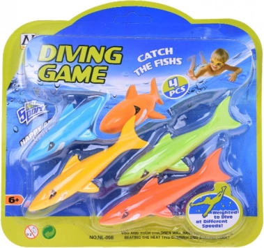 Set of 4 Colored Sharks for Children's Diving Lessons