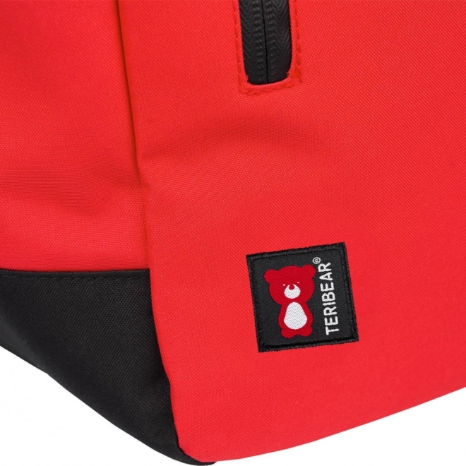 Baagl roll-top backpack Teribear red