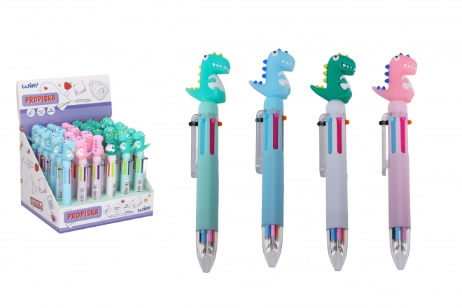 Multicolor Dinosaur Pen With Charm