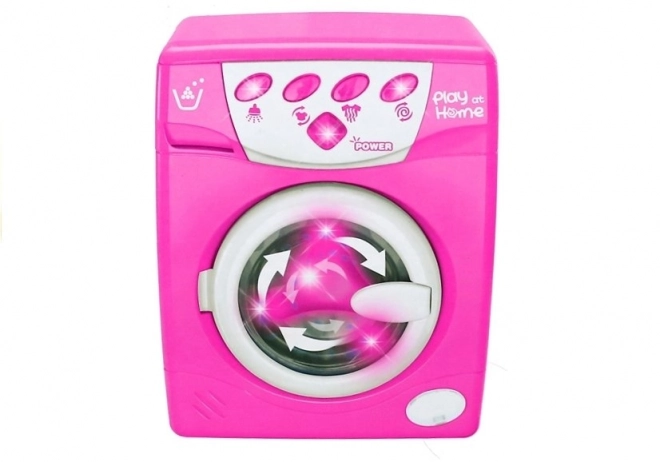 Battery-Operated Pink Washing Machine with Sound