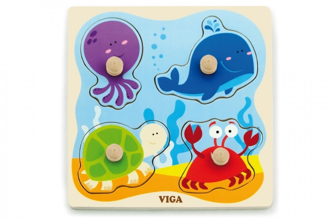 Wooden Puzzle with Sea Animals