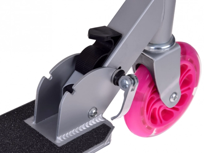 Foldable Children's Scooter with Light-Up Wheels – Pink