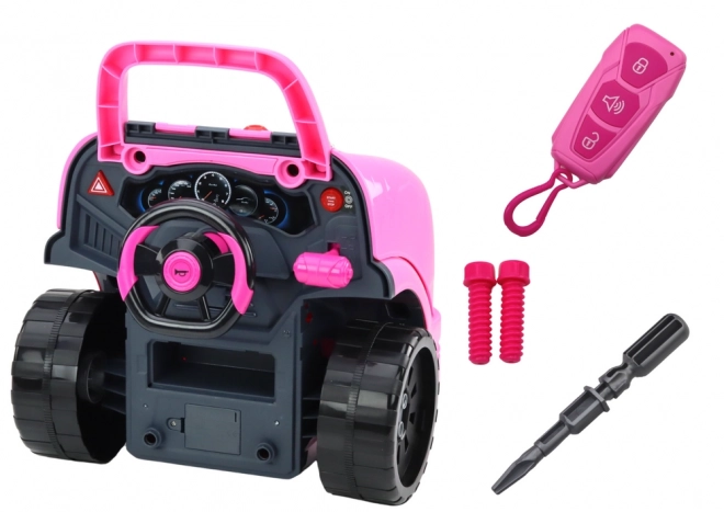 Workshop Engine Playset Pink Car for Kids