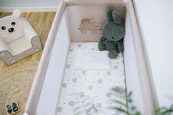 Travel Crib Love Sloth Beige