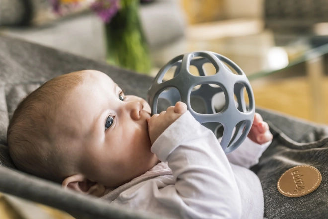 Silicone Teether Ball Dove Grey