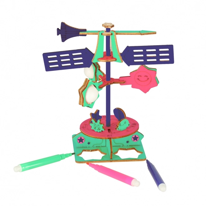 Scientific Wind Vane 3D Wooden Model Set