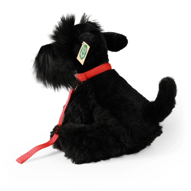 plush schnauzer with leash 30 cm eco-friendly