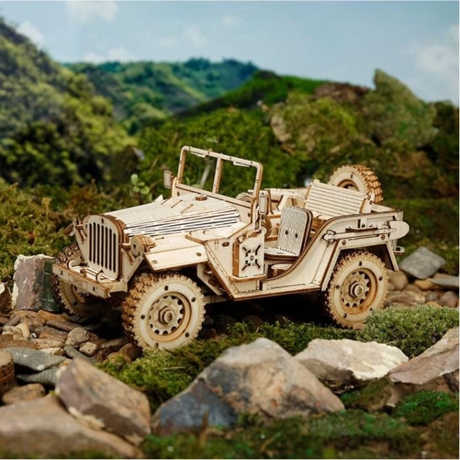 Wooden Model Military Jeep Puzzle