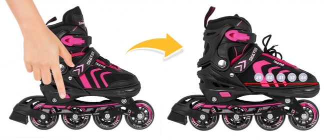 4-in-1 Kids Skates Rollers Ice Skates Pink Size 29-33