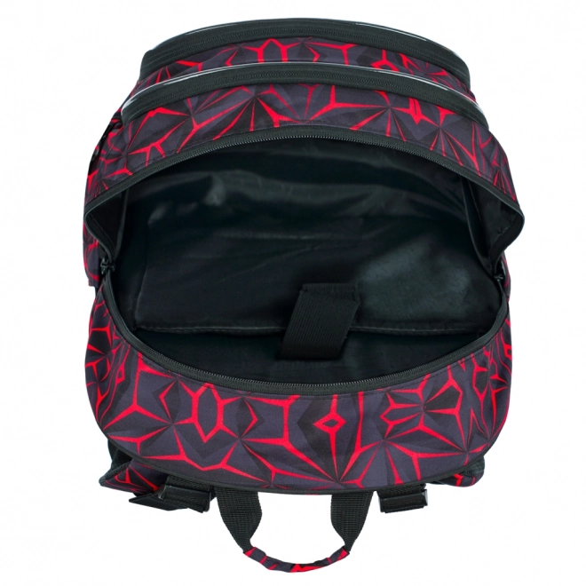 Baagl School Backpack Set - Core Red Polygon