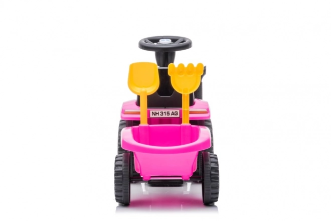 Riding Toy Tractor New Holland Pink