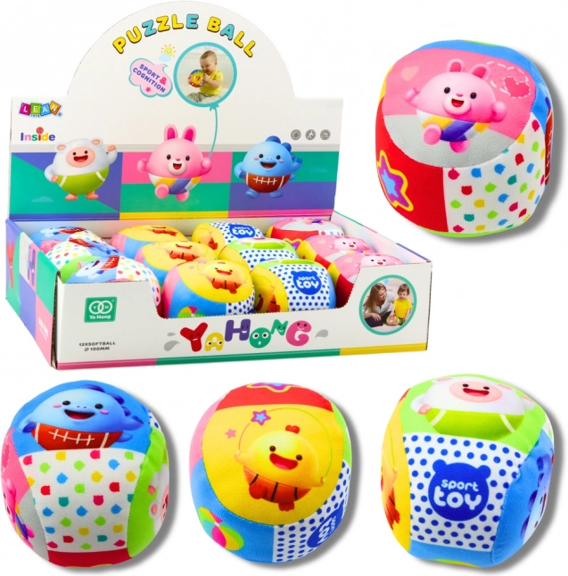 Colorful soft ball with rattle for baby 9 cm