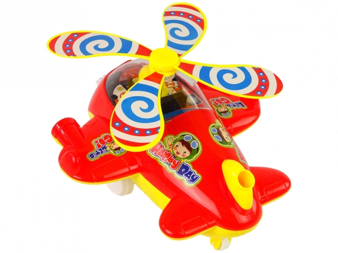 Red Push Airplane with Bell