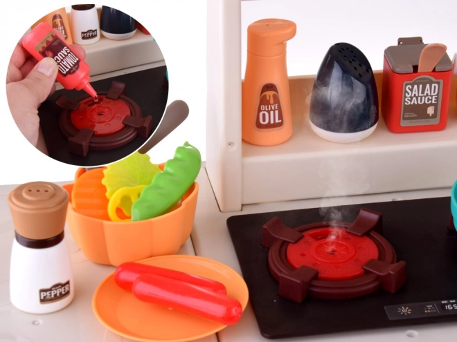 Vapeur et effets lumineux comme dans une vraie cuisine
