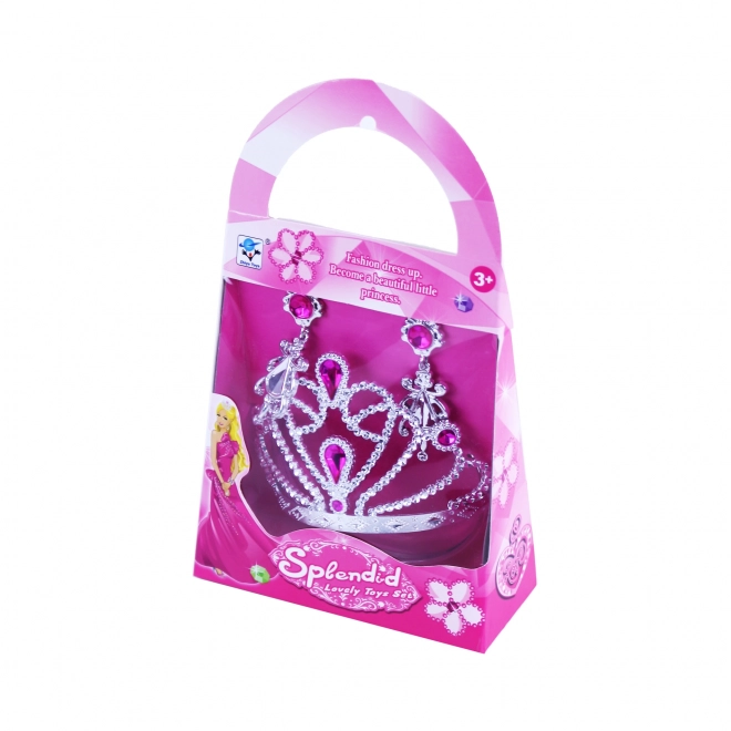 Princess Crown with Earrings - Pink