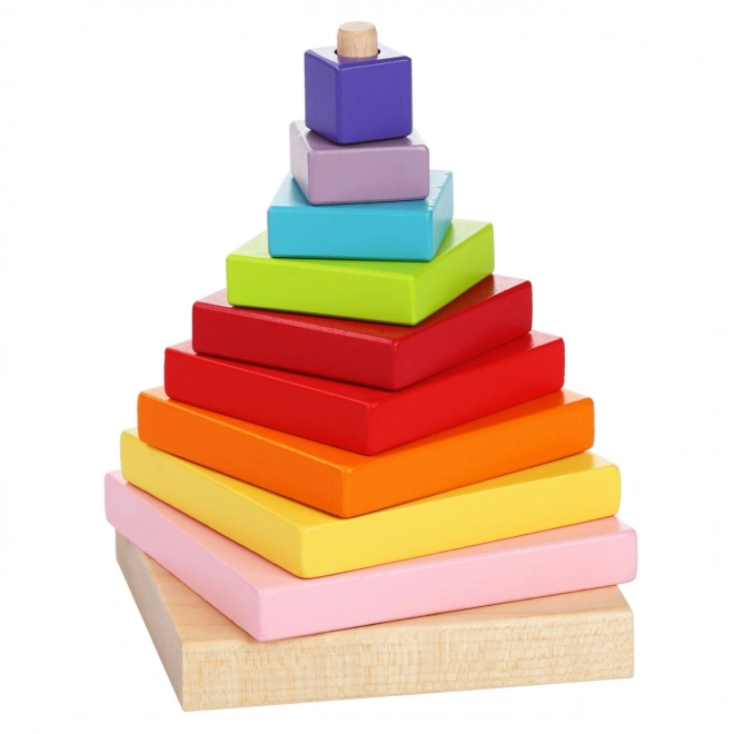 Cubika Wooden Colorful Pyramid Puzzle