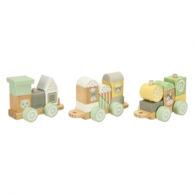 Wooden Train Set Pastel Lulilo