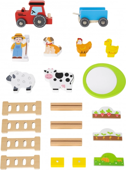 VIGA Wooden Farm with House and Tractor