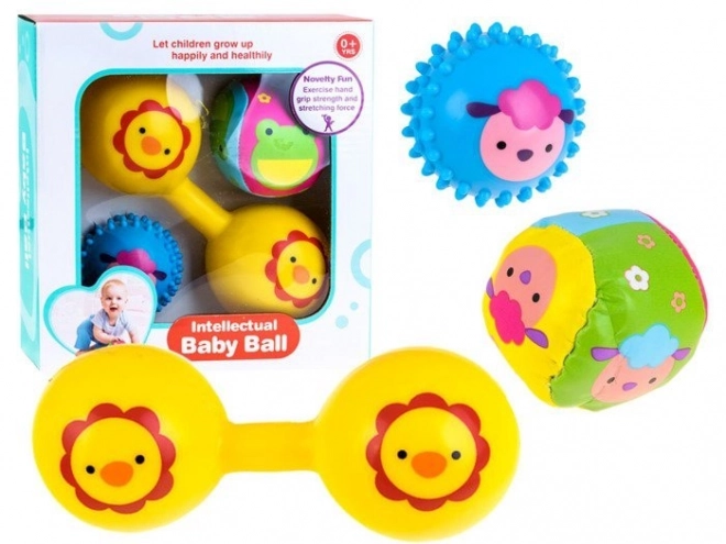 Colorful Soft Balls and Squeaky Rattles Set