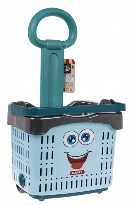 Blue Shopping Cart with Accessories for Kids