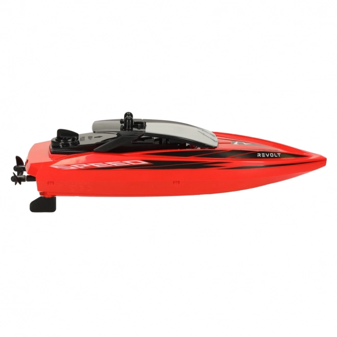 Red remote control boat