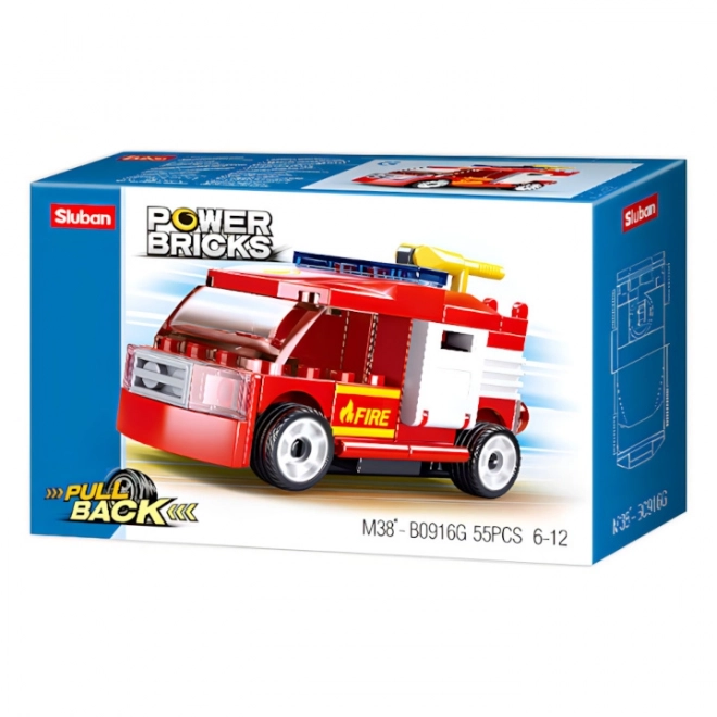 Pull-Back Fire Truck Building Set