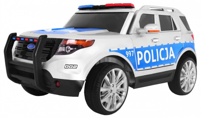 Children's Police SUV Car with Battery + Sirens + Lights + Megaphone + Remote Control + Slow Start + EVA + Stickers