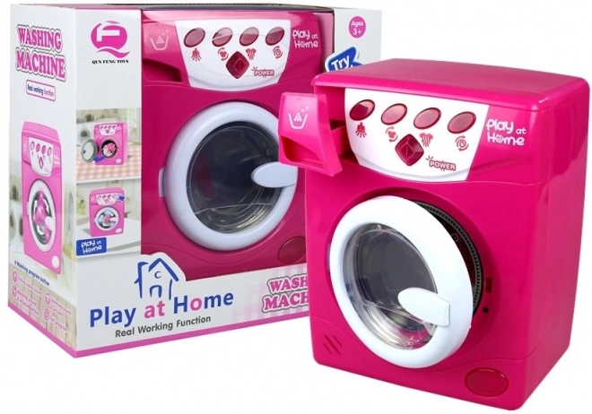 Battery-Operated Pink Washing Machine with Sound