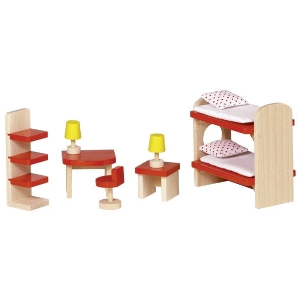 Goki Dollhouse Furniture: Kids' Room Basic