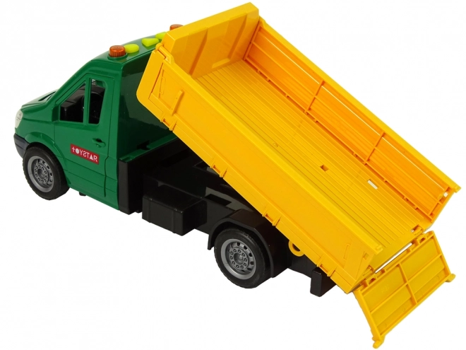 Friction-Powered Dump Truck with Sound and Road Accessories