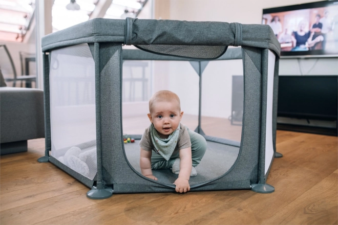 Hexagon Playpen Melange Grey