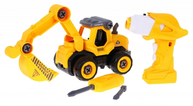 Buildable Excavator with Electric Screwdriver and Sounds for Kids 3+