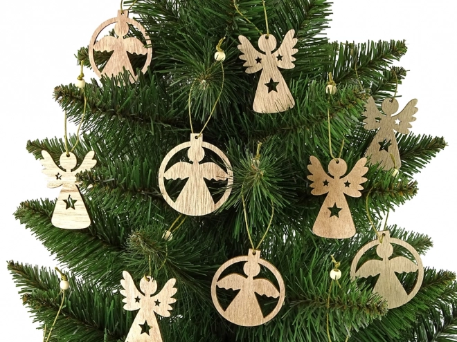 Wooden Christmas Angel Ornaments Set