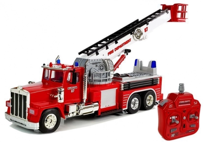 Fire Truck with Extending Rotating Ladder RC Sound Sirens Lights