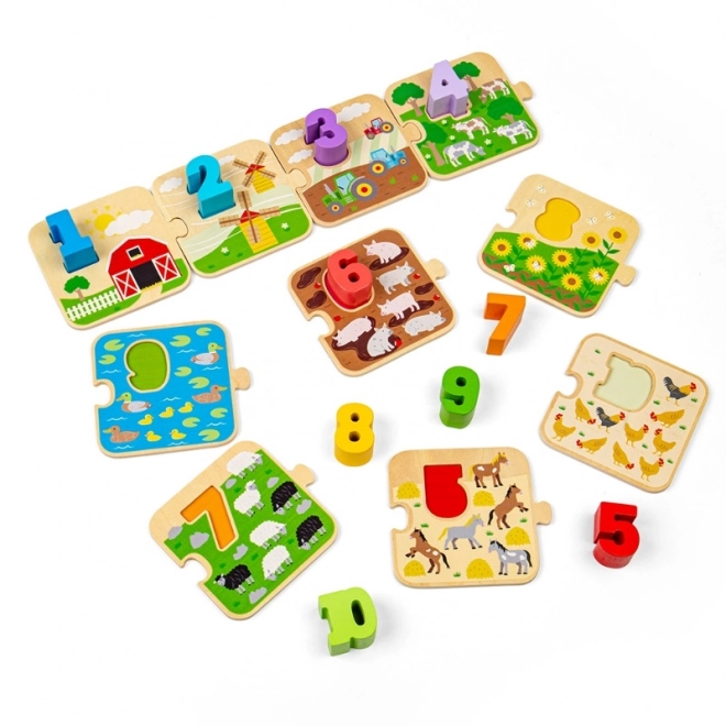 Bigjigs Toys Picture and Number Puzzle