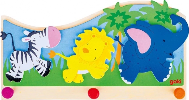 Jungle Animals Wooden Clothes Hanger