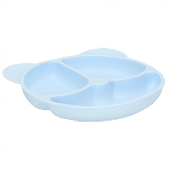 Silicone Dinnerware Set for Kids - Bear Design in Blue