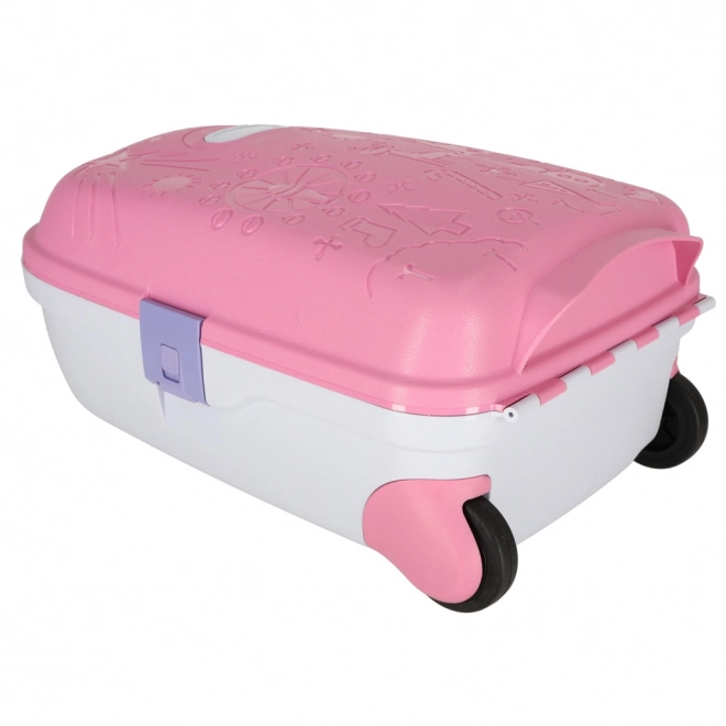 Children's Travel Suitcase with LED Wheels - Pink