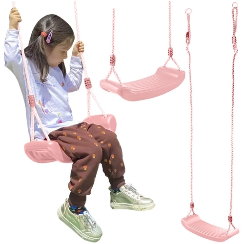 Children's swing on rope pink