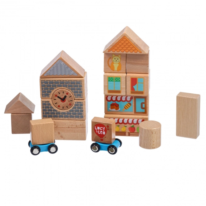 City Wooden Block Set with Cars