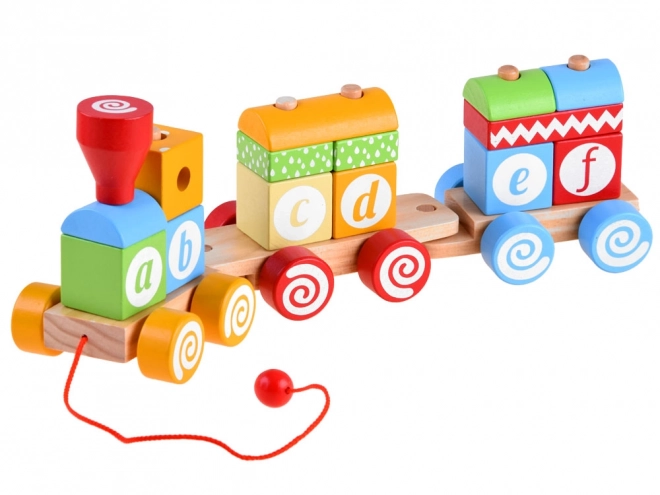 Wooden Train with Letter Blocks