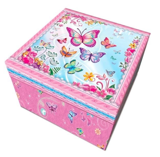 Classic music box with butterflies