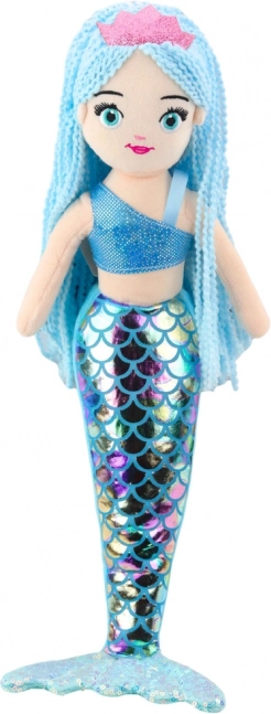 Sirena di Peluche con Coda Olografica Blu 48cm