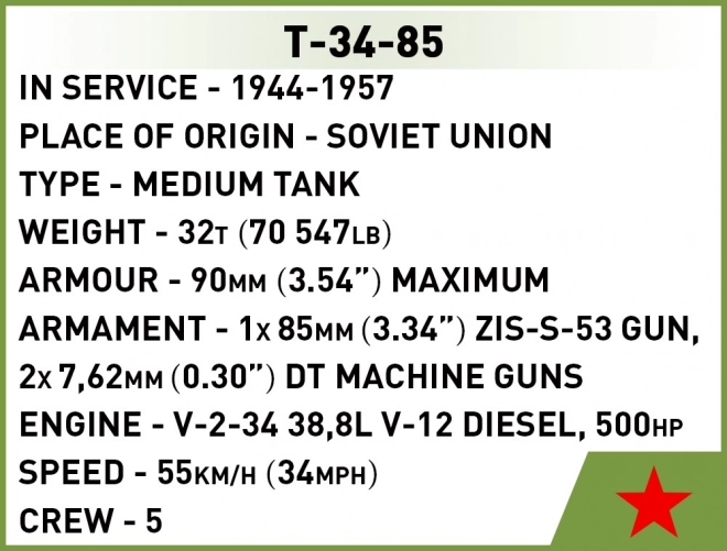 World War II T-34/85 Tank Model