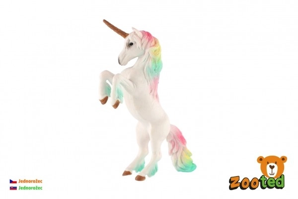 White Unicorn with Rainbow Mane