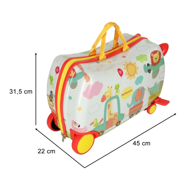 Colorful Animal Roll-On Kids Suitcase