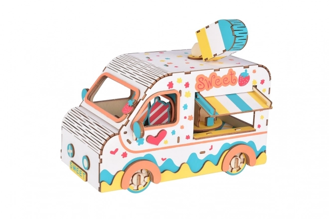 Woodcraft Wooden 3D Puzzle Ice Cream Truck