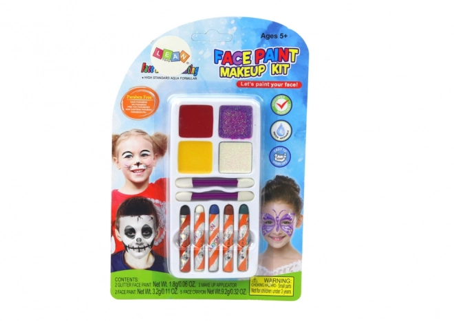 Face Painting Set with Glitter, Crayons, and Brushes