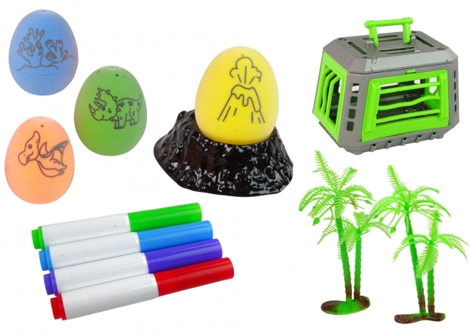 Creative DIY Dinosaur Eggs Painting Set with Transporter